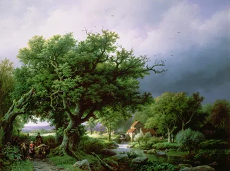 Paysage avec un moulin